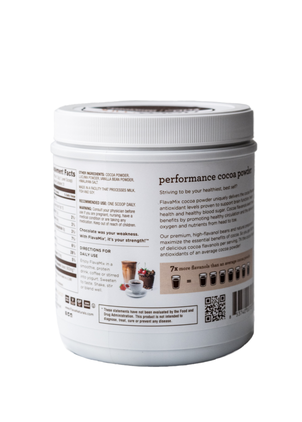 FlavaMix High Flavanol Unsweetened Drinking Chocolate FlavaNaturals